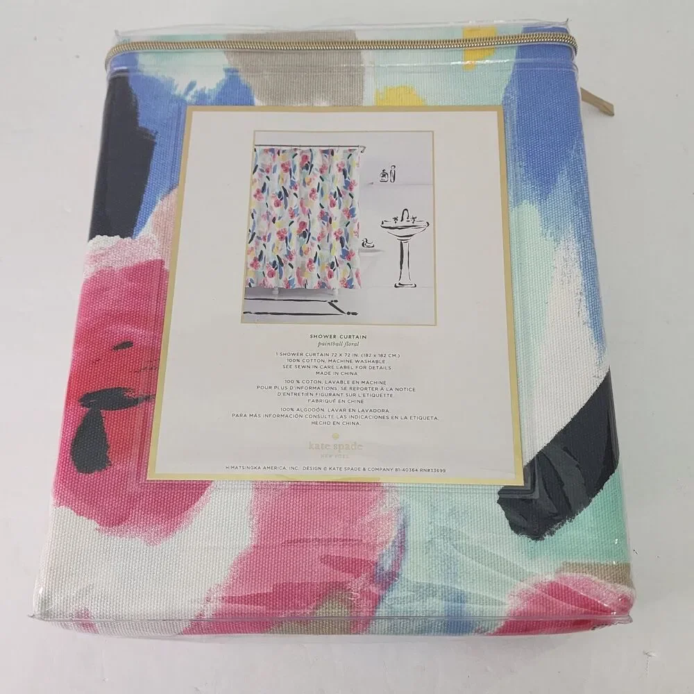Kate Spade New York Paintball Floral Shower Curtain 72X72 Watercolor Abstract